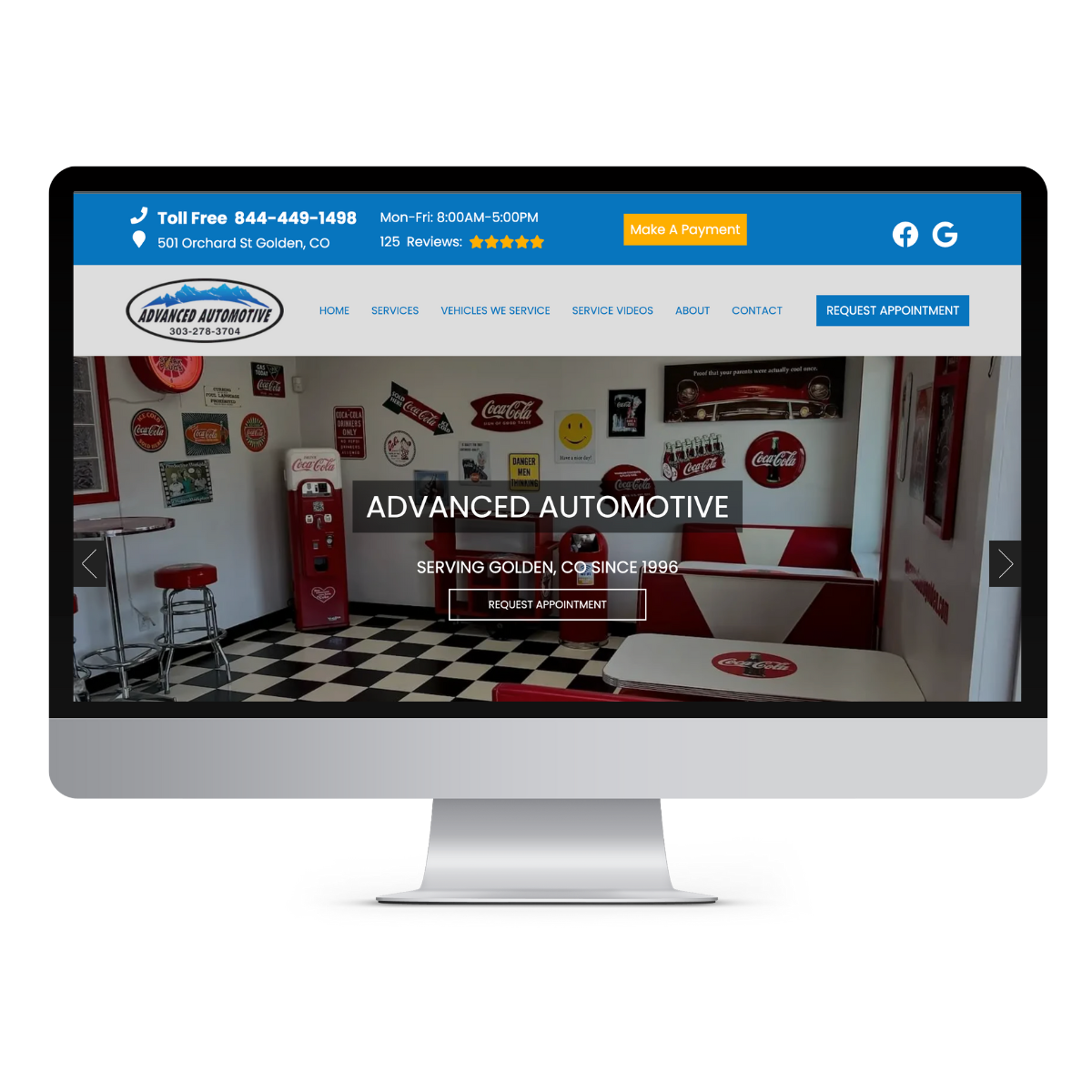An example of a customized AutoVitals website.
