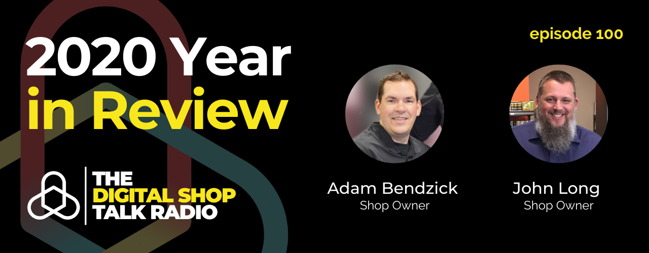 DSTR-ep100 Promotional Graphic Digital Shop Talk Radio Episode 100.